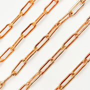 Rose Gold Plated Silver Flat Paperclip Chain